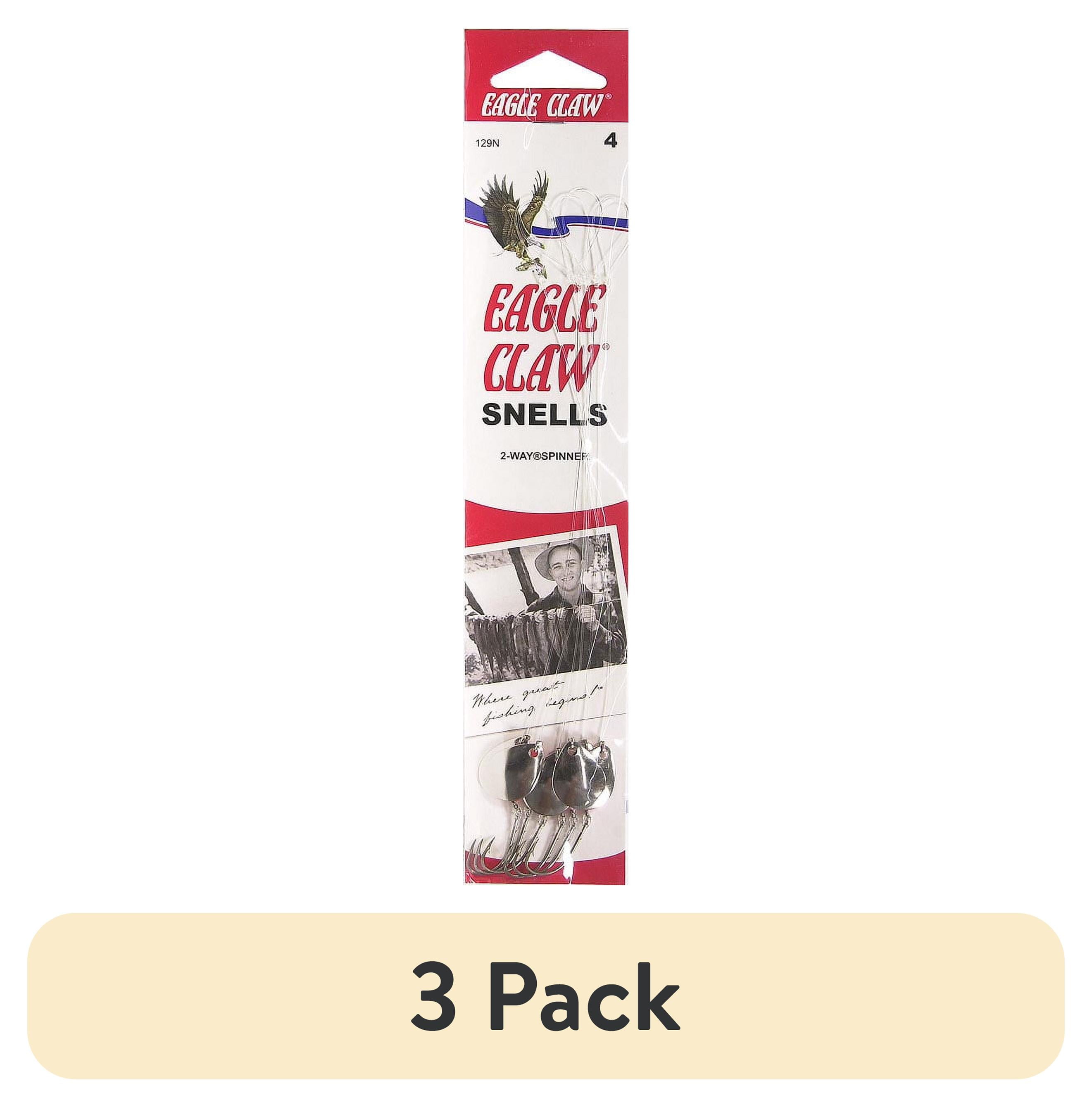 (3 pack) Eagle Claw 129NH-4 Spinner Snell, Bronze with Nickel Blades, Size 4