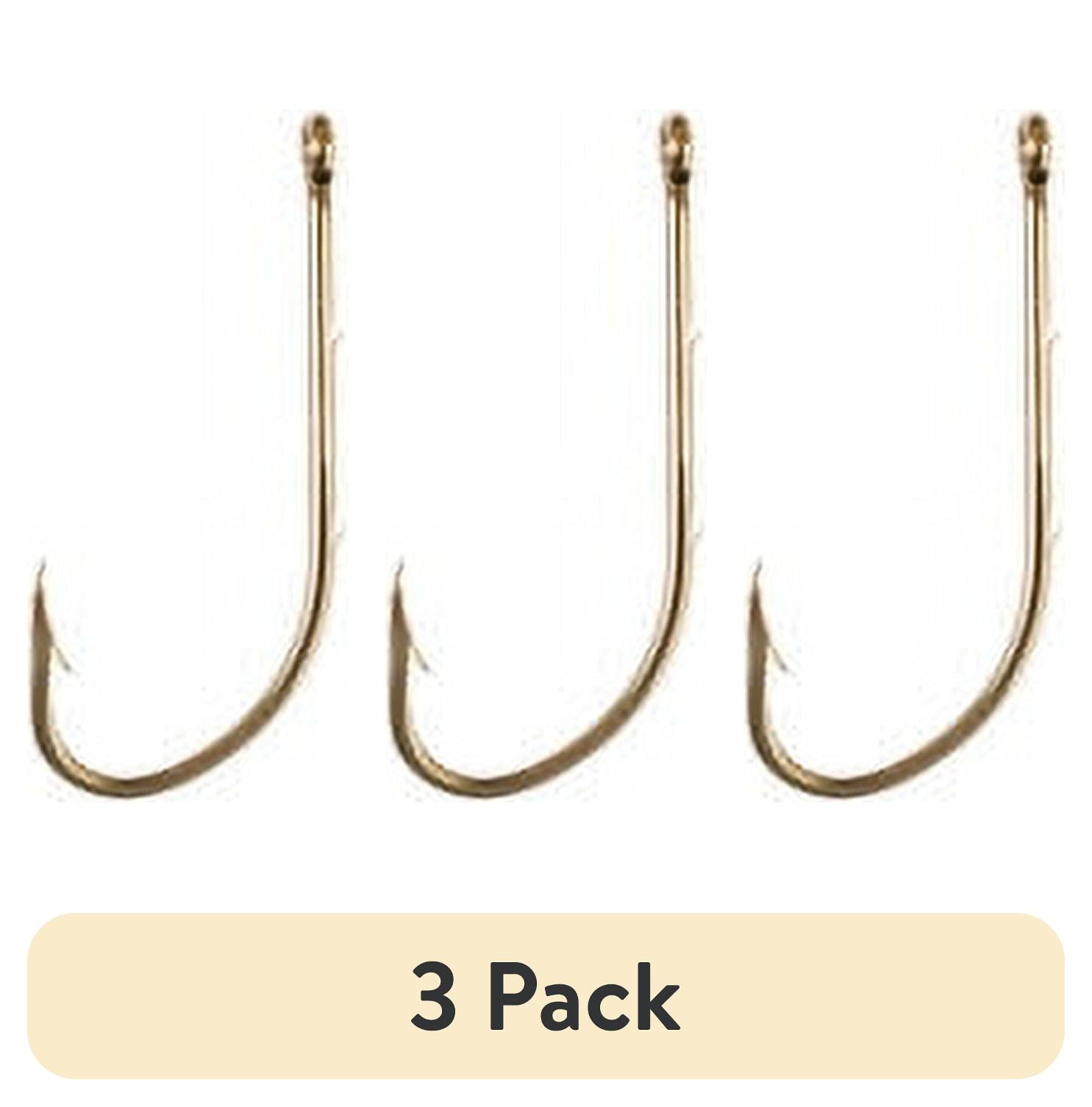 (3 pack) Eagle Claw 186AH-10 Baitholder 2-Slice Offset Hook, Bronze, Size 10