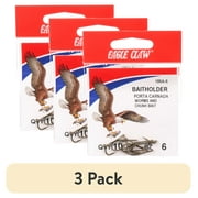 (3 pack) Eagle Claw 186AH-6 Baitholder 2-Slice Offset Hook, Bronze, Size 6