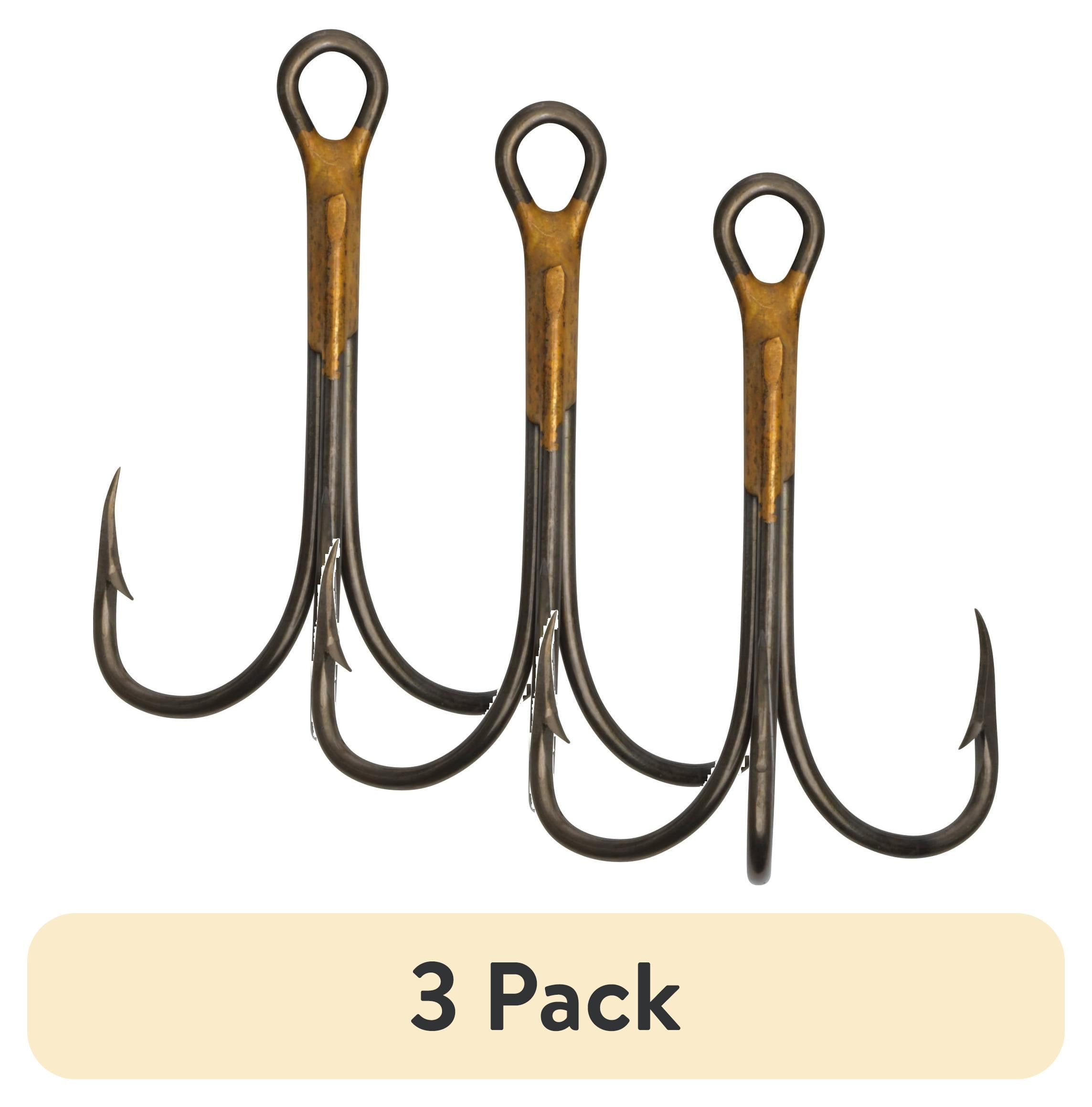 (3 pack) Eagle Claw 2X Treble Regular Shank Curved Point Fishing Hook, Bronze, Size 6 (3 pack) Eagle Claw 2X Treble Regular Shank Curved Point Fishing Hook, Bronze, Size 6