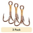thumbnail image 1 of (3 pack) Eagle Claw 2X Treble Regular Shank Curved Point Fishing Hooks, Bronze, Size 4, 1 of 3