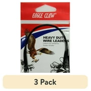 (3 pack) Eagle Claw 6" 20 lb. Heavy Duty Wire Leader, Black, 6 Pack