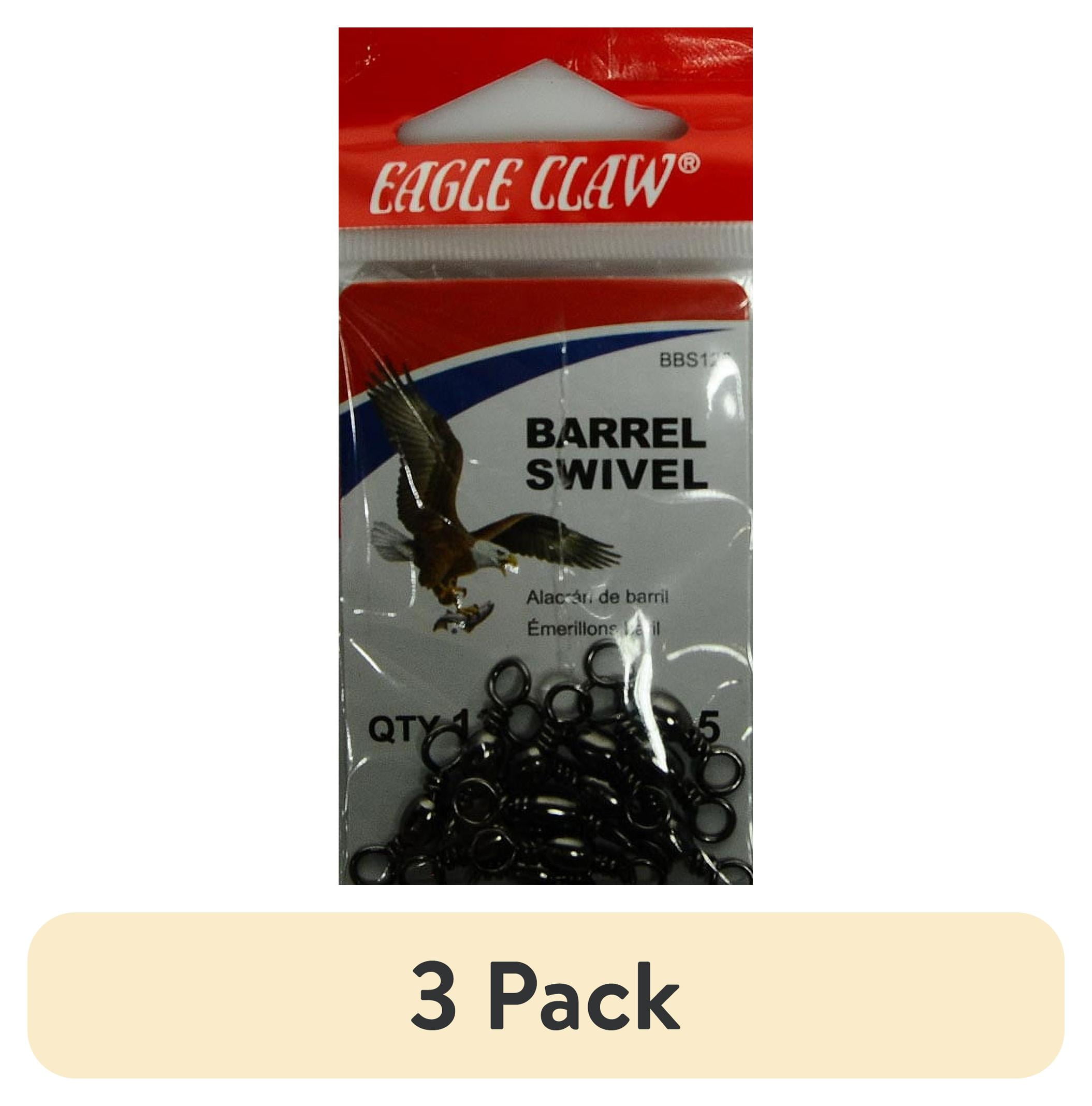 (3 pack) Eagle Claw Barrel Swivel, Black, Size 5, 12 Pack