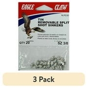 (3 pack) Eagle Claw Bass Casting Removable Split Shot Weight, Tin