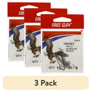 (3 pack) Eagle Claw Cricket Aberdeen Light Wire Long Shank Fishing Hooks, Bronze, Size 8, (10 Pack)