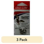 (3 pack) Eagle Claw Fishing, BBN1 Ball Bearing Interlock Swivel, Nickel, Size 1