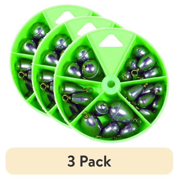 (3 pack) Eagle Claw Fishing, Nldpbc Steel Bass Casting Weight Sinker Assortment