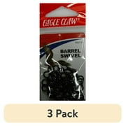 (3 pack) Eagle Claw Fishing Tackle, BBS123 Barrel Swivel, Black, Size 3