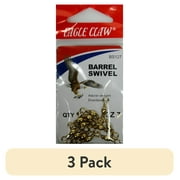 3 pack Eagle Claw Fishing Tackle, BS127 Barrel Swivel, Brass, Size 7