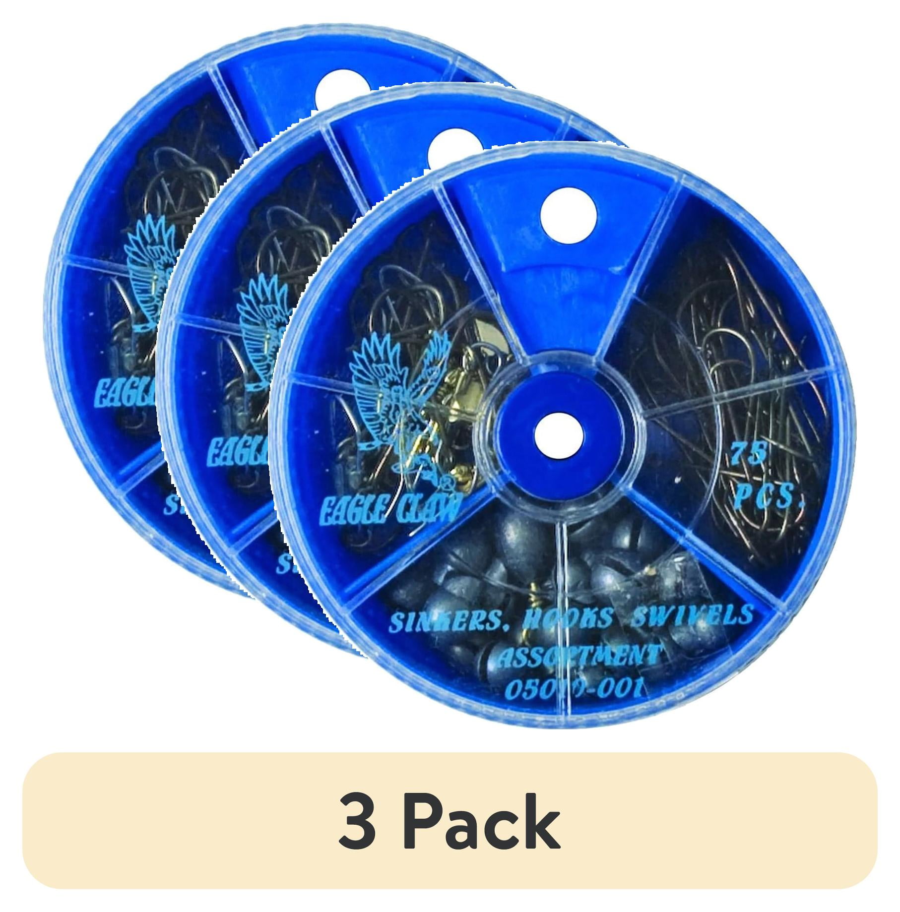(3 pack) Eagle Claw Hook, Swivel, and Sinker Assortment