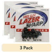 (3 pack) Eagle Claw Lazer Sharp Pro Series Worm Weight Value Pack, Black, 1/16 oz.