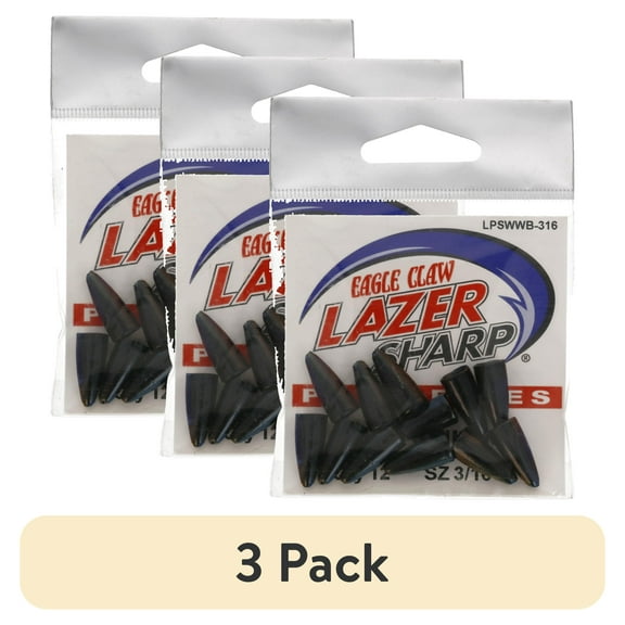 (3 pack) Eagle Claw Pro Series 3/16 oz. Worm Sinker Fishing Weights Black