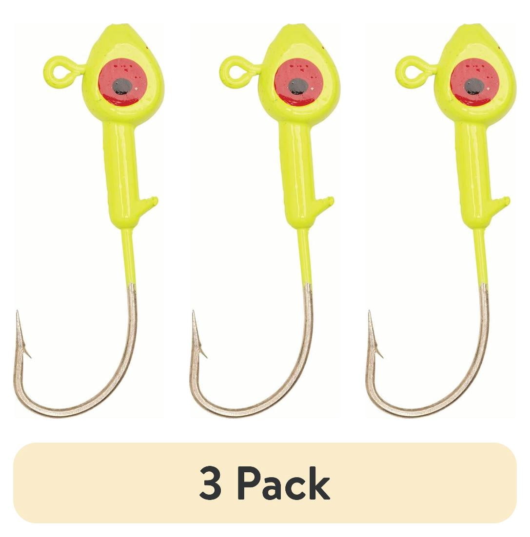 (3 pack) Eagle Claw Saltwater Fish Head Fishing Jig, Assorted, 1/4 oz.
