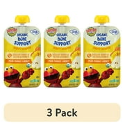 (3 pack) Earth's Best Organic Bone Support Toddler Food, Pear Mango Carrot Yogurt Smoothie, 4 oz Pouch