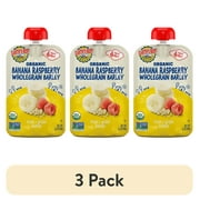 Earth's Best Organic Stage 2 Baby Food, Banana Raspberry Barley Fruit & Grain Puree, 3.5 oz Pouch