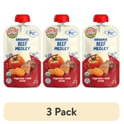 (3 pack) Earth's Best Organic Stage 3 Baby Food, Beef Medley Protein & Veggie Puree, 4 oz Pouch