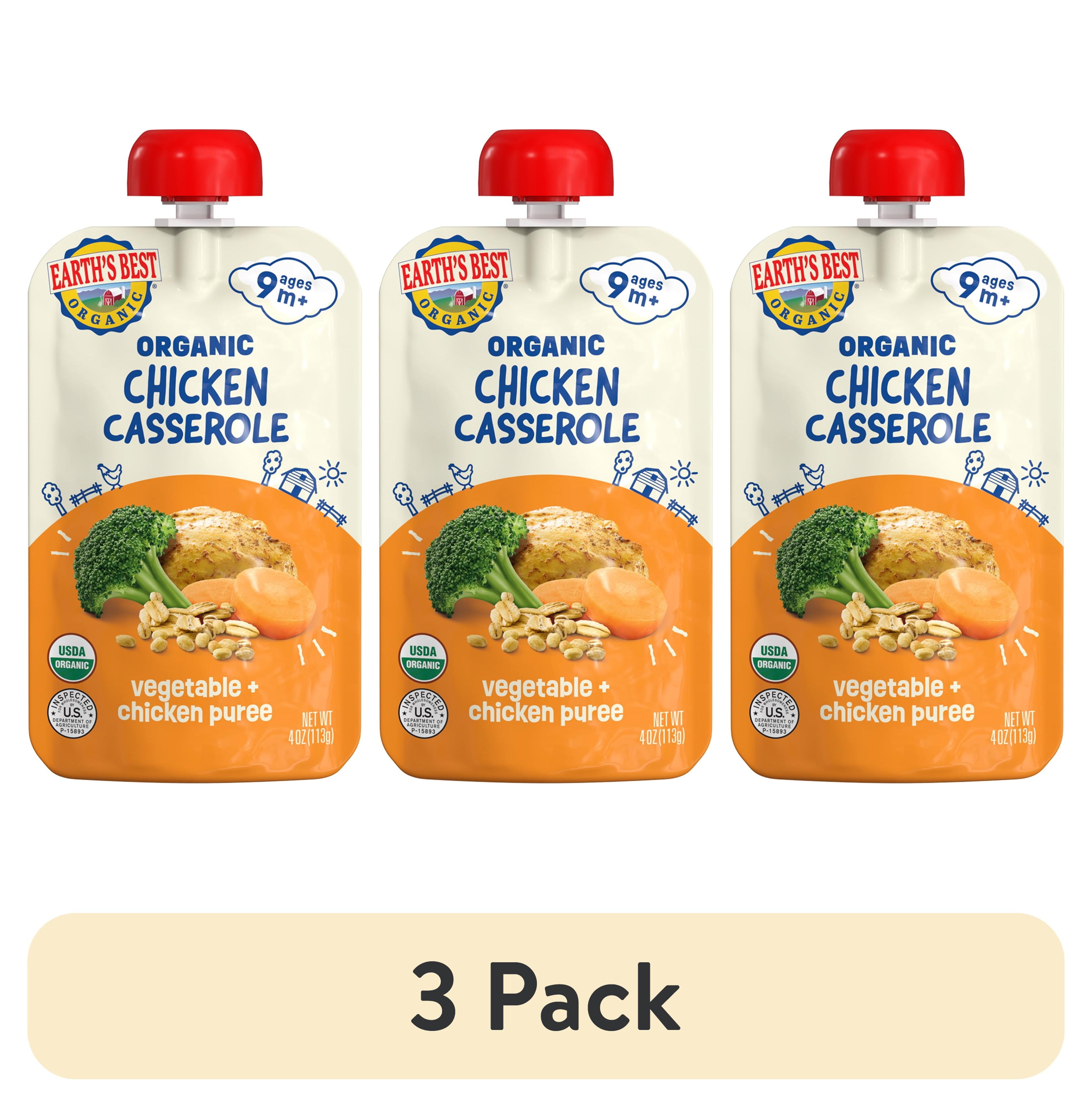 pack) Earth's Best Organic Stage Baby Food, Chicken Casserole