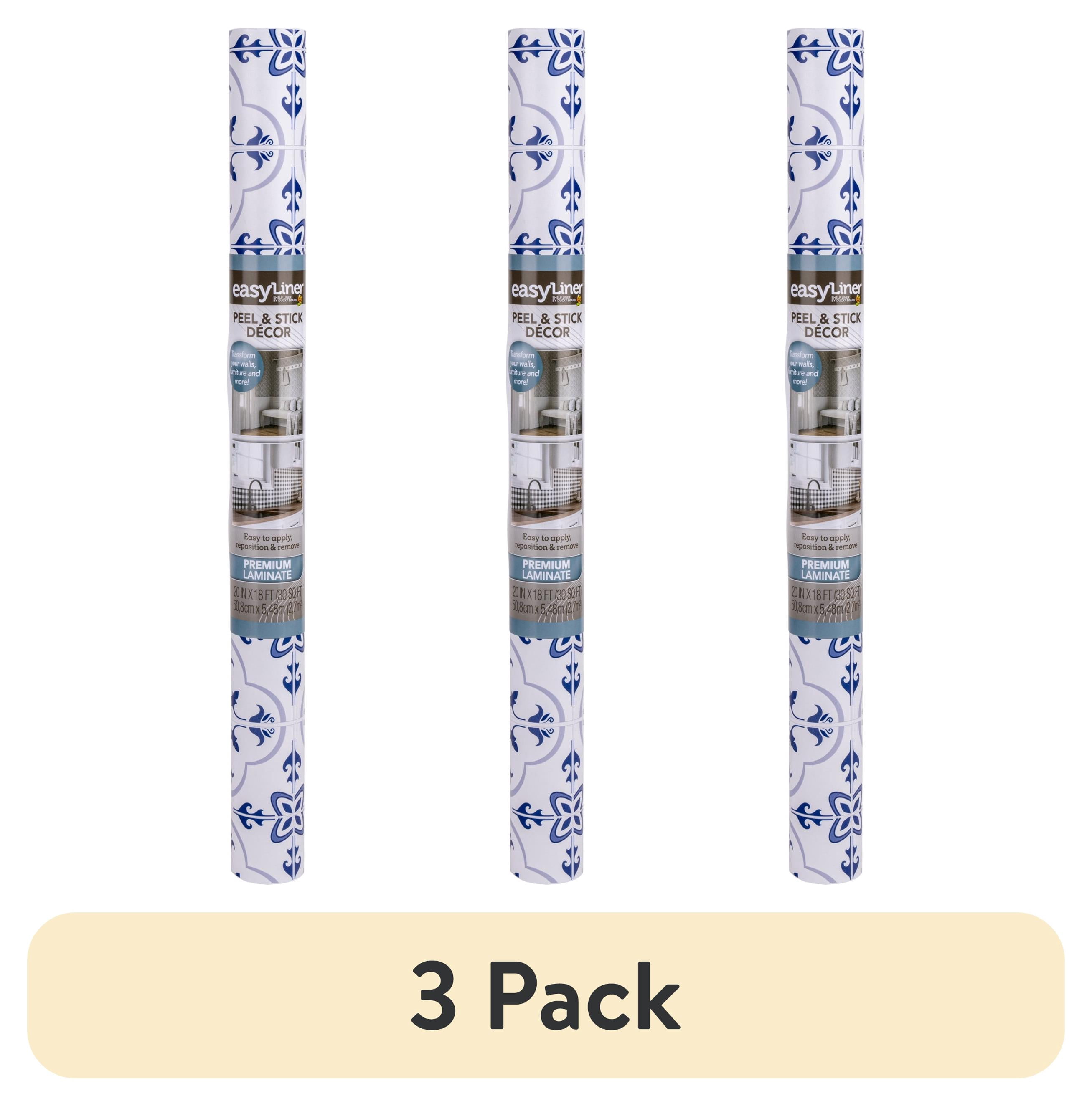 (3 pack) EasyLiner Premium Removable Adhesive Peel & Stick Wallpaper, Mediterranean Tile, 20 in. x 18 ft.
