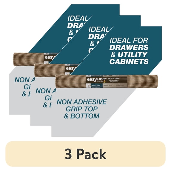 (3 pack) EasyLiner Select Grip Shelf Liner, Taupe, 20 in. x 6 ft. Roll