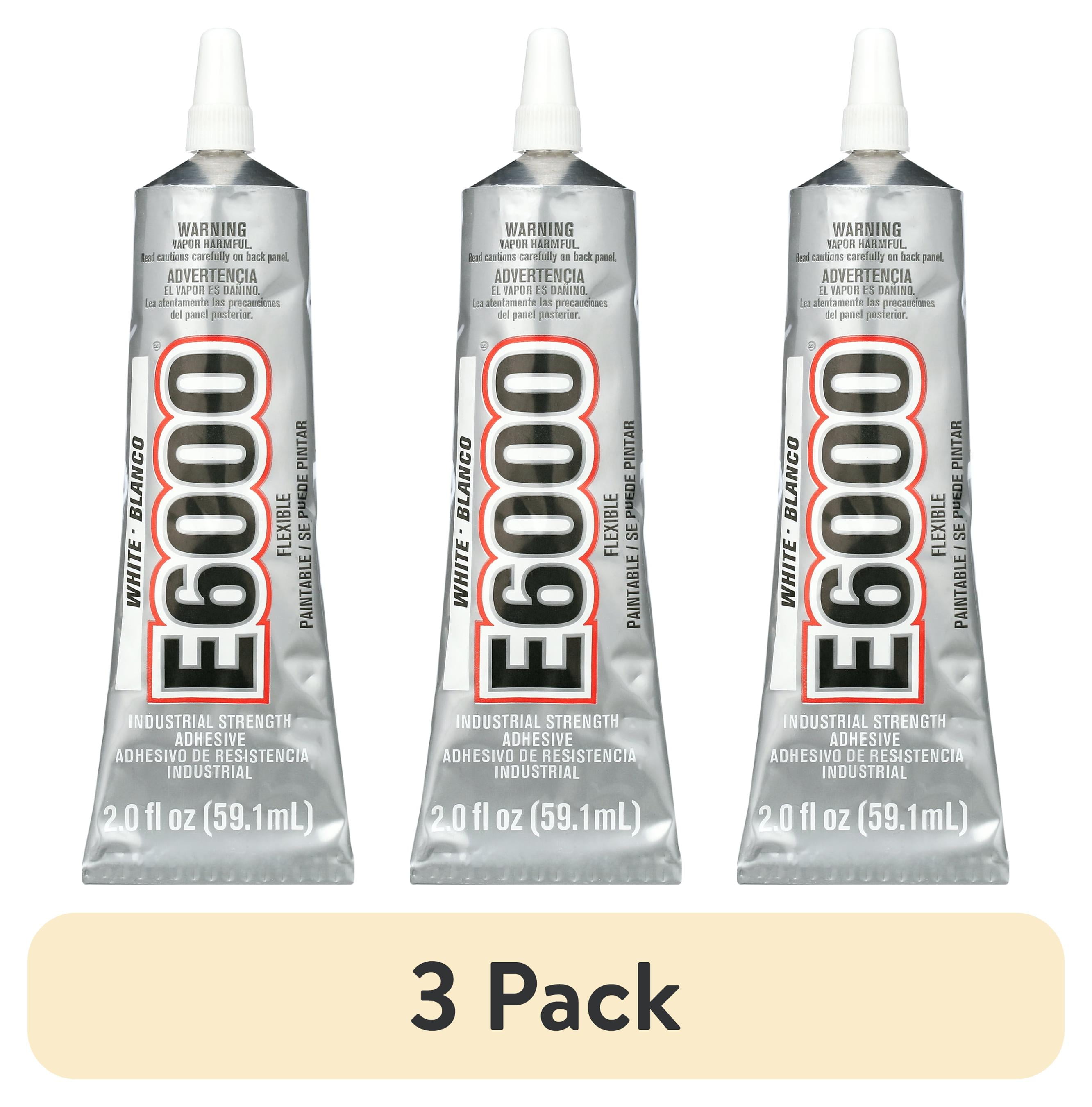 (3 pack) Eclectic E6000 Adhesive Glue, Industrial Strength, White, 237040, 2 fl. oz.