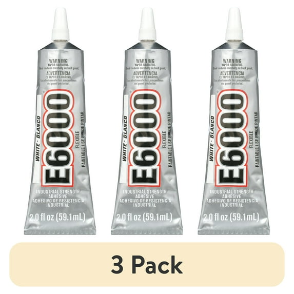 (3 pack) Eclectic Industrial Strength 2fl oz E6000 Adhesive Glue, White