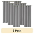 thumbnail image 1 of (3 pack) Eclipse Corte Solid Blackout Curtains, Set of 2, 63 Inch Long Blackout Curtains, 37" W x 63" L, Silver, 1 of 11