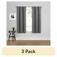 thumbnail image 1 of (3 pack) Eclipse Phoenix Solid Blackout Curtains, 63 Inch Long, Set of 2, Smoke, 37" W x 63" L, 1 of 15