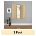 thumbnail interactive-video image 1 of (3 pack) Eclipse Phoenix Solid Blackout Curtains, 63 Inch Long, Set of 2, Wheat, 37" W x 63" L, 1 of 16