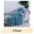 thumbnail image 1 of (3 pack) EcoThread™ Plush Heathered Soft Oversized Throw Blanket, Teal, 1 of 8