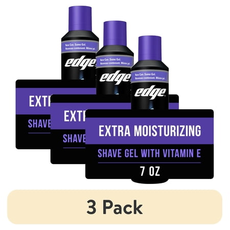 (3 pack) Edge Extra Moisturizing Shave Gel for Men, Fresh Scent, 7 oz