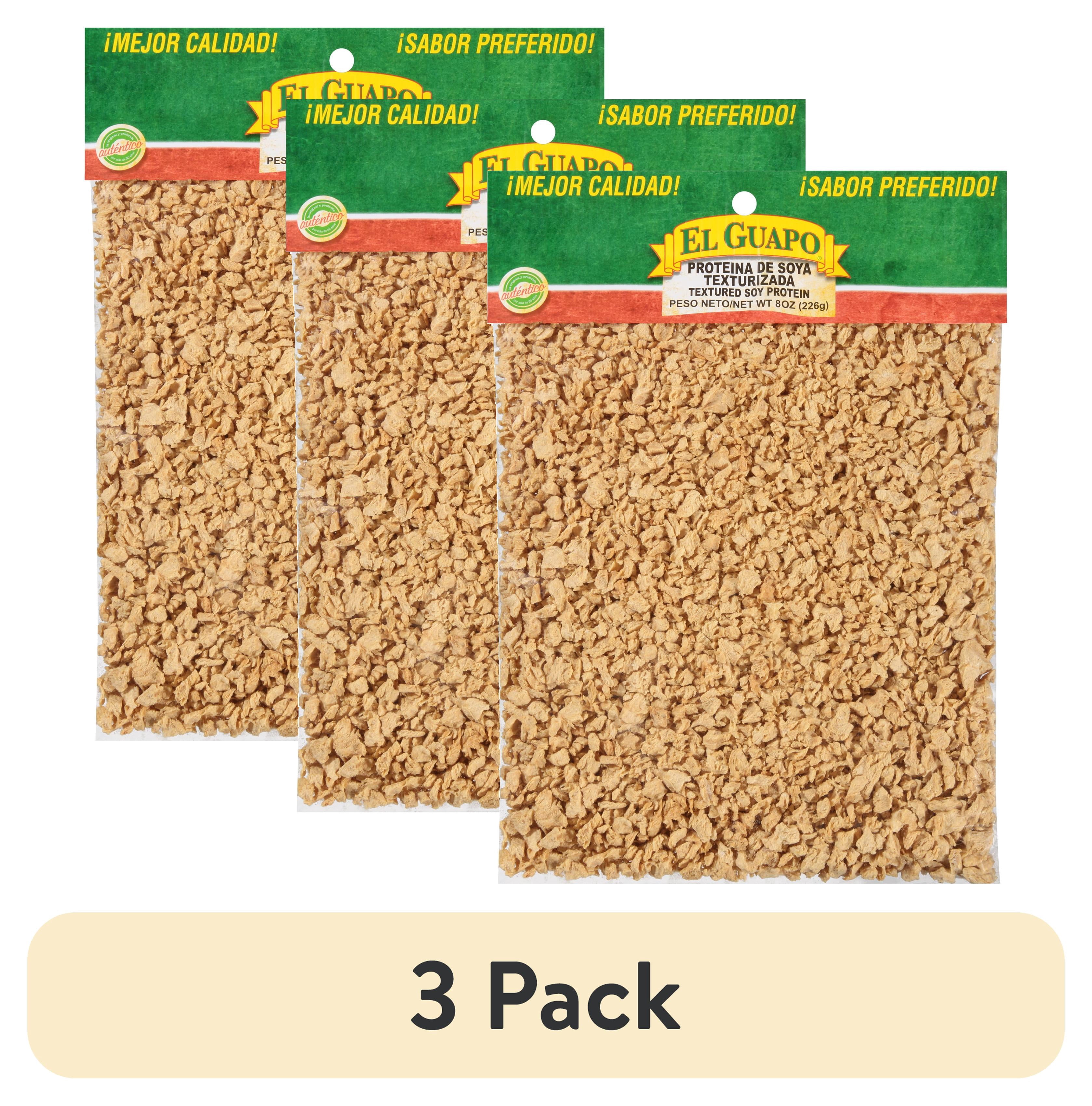 (3 pack) El Guapo Textured Soy Protein, 8.0 oz Bag