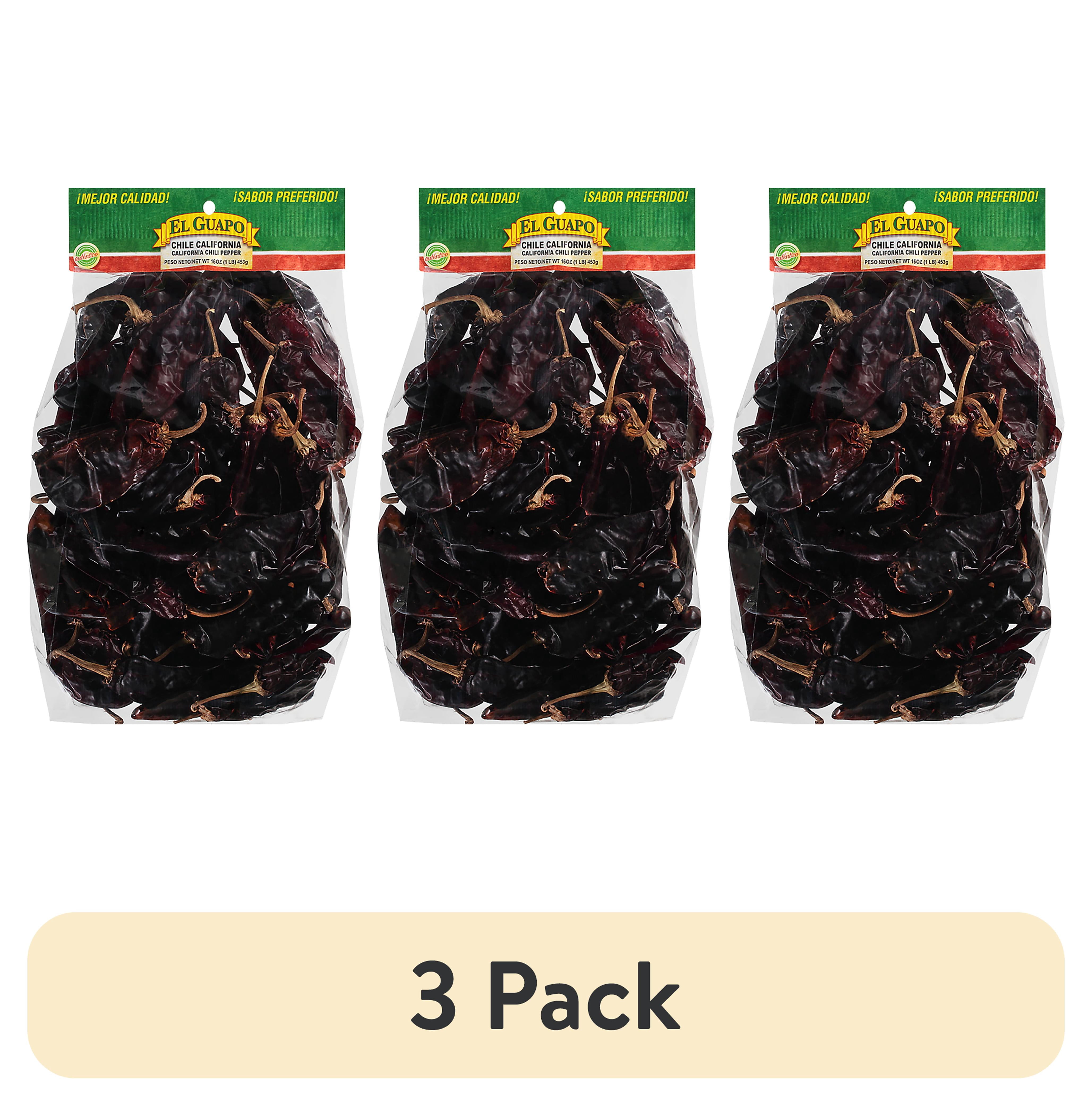 (3 pack) El Guapo Whole California Chili Pods, 16 oz Bag