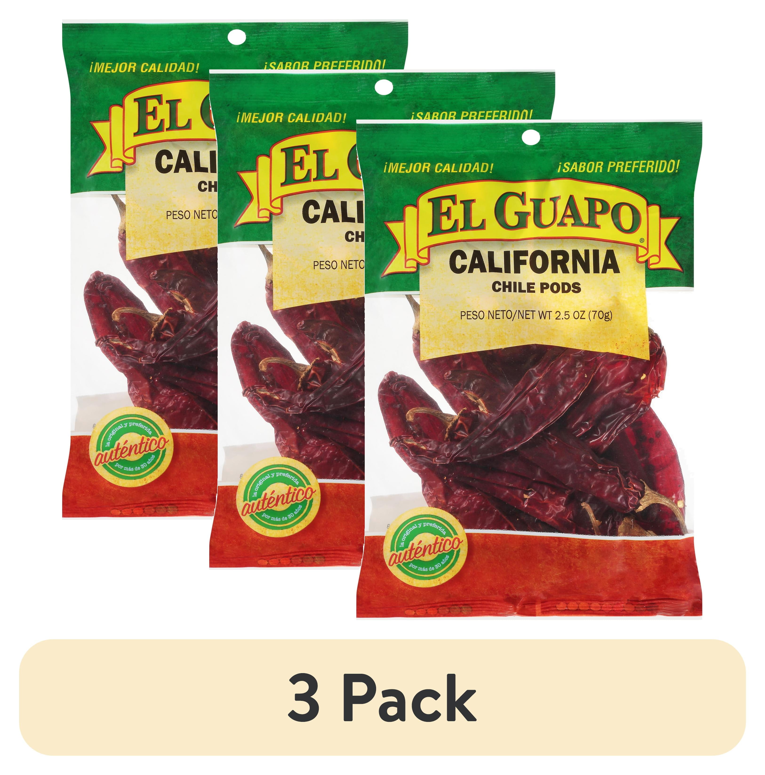 (3 pack) El Guapo Whole California Chili Pods, 2.5 oz Bag