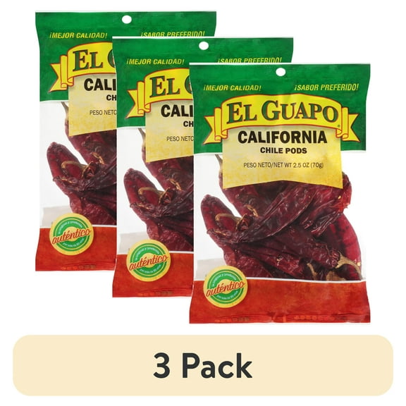 (3 pack) El Guapo Whole California Chili Pods, 2.5 oz Bag
