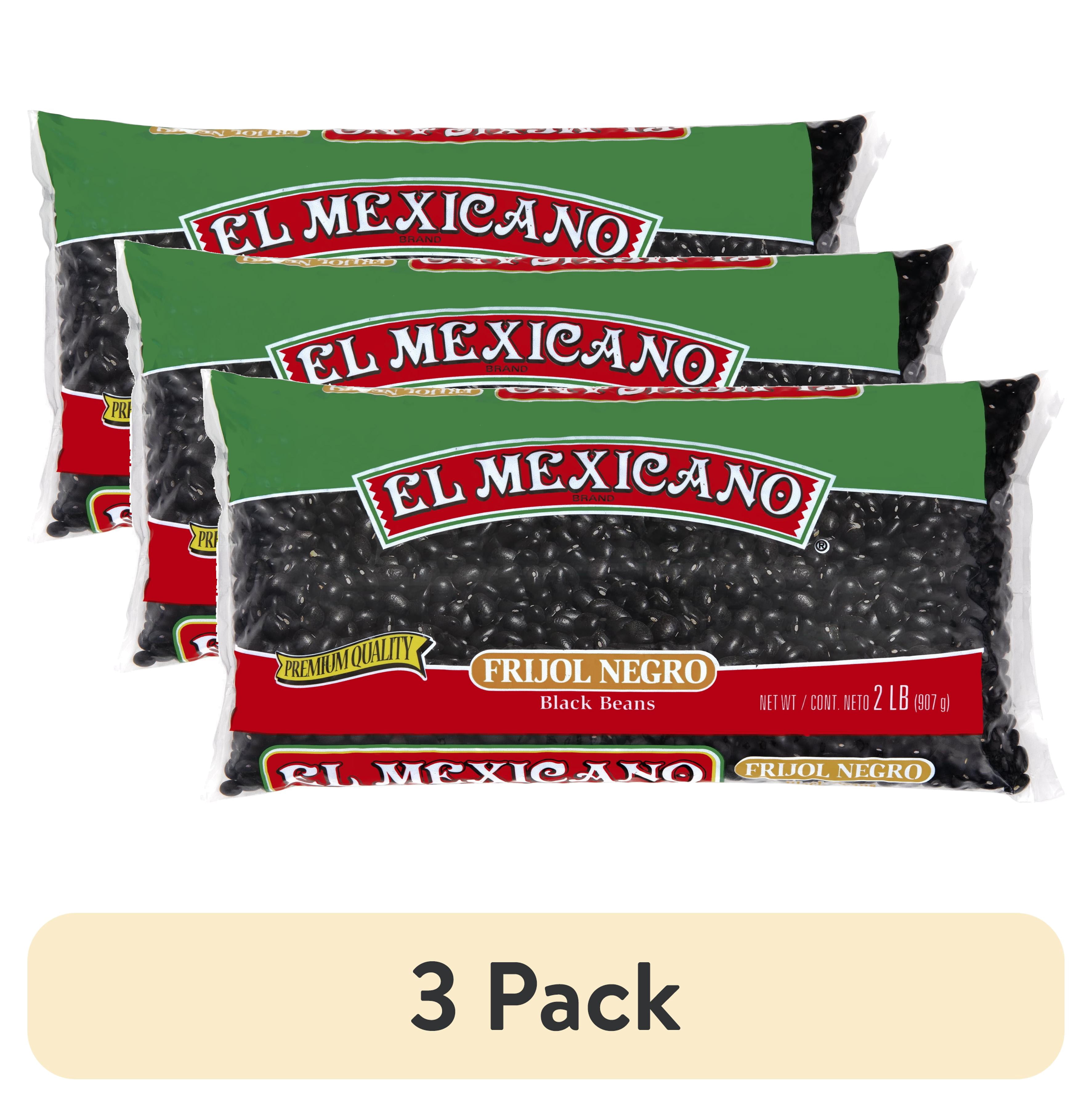 (3 pack) El Mexicano Black Beans, 2 lb Bag