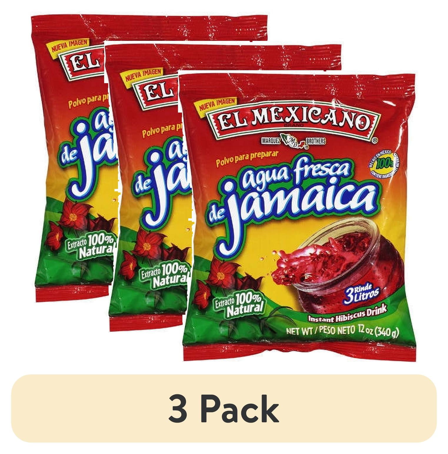(3 pack) El Mexicano Jamaica Powdered Drink Mix, Hibiscus, Multiserve 12 oz