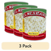 (3 pack) El Mexicano Maiz Blanco, Mexican Style White Hominy, 6 lb Can