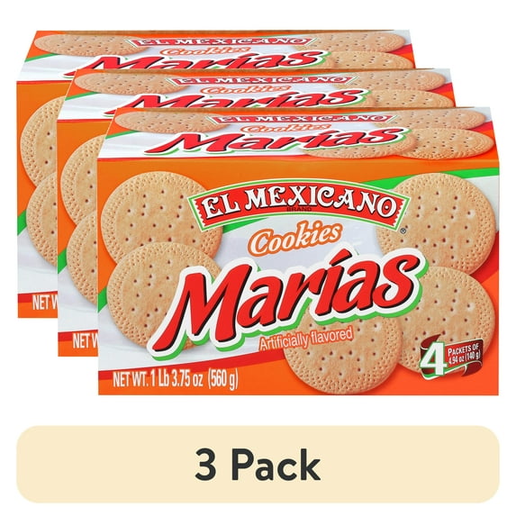 (3 pack) El Mexicano Marias Cookies, 4 Packets of 4.94 oz