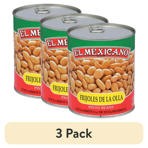 (3 pack) El Mexicano Pinto Beans, Mexican Style, 29 oz Can