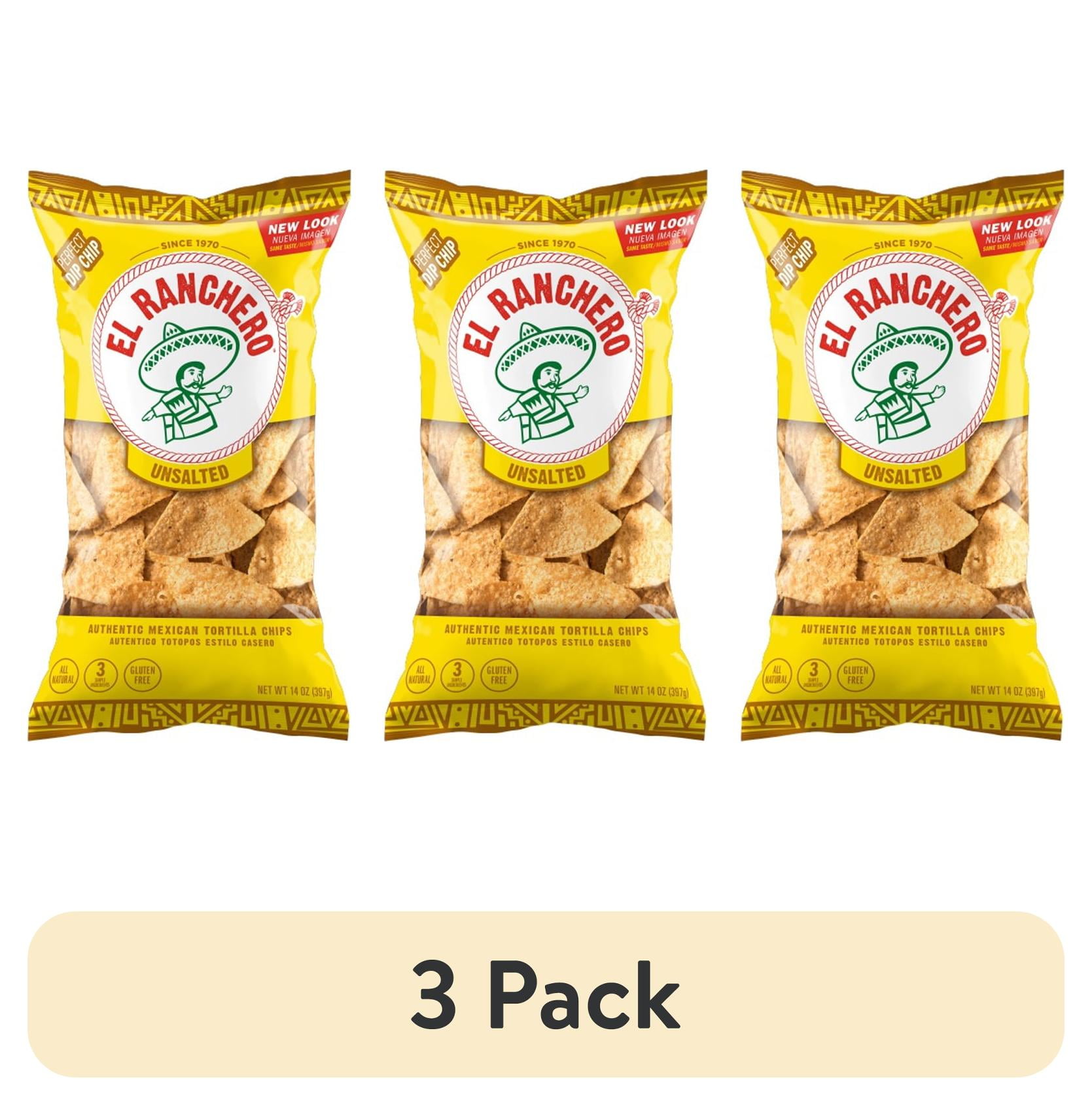 (3 pack) El Ranchero - Tortilla Chips, 14oz | Multiple Flavors ...