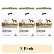 (3 pack) Elanco Tapeworm Removal Dewormer for Cats, 3 Tablets Praziquantel