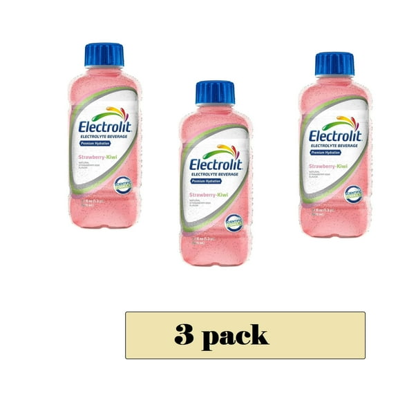 3 pack,Electrolit Electrolyte Drink, Strawberry Kiwi, 21.0 oz Bottle