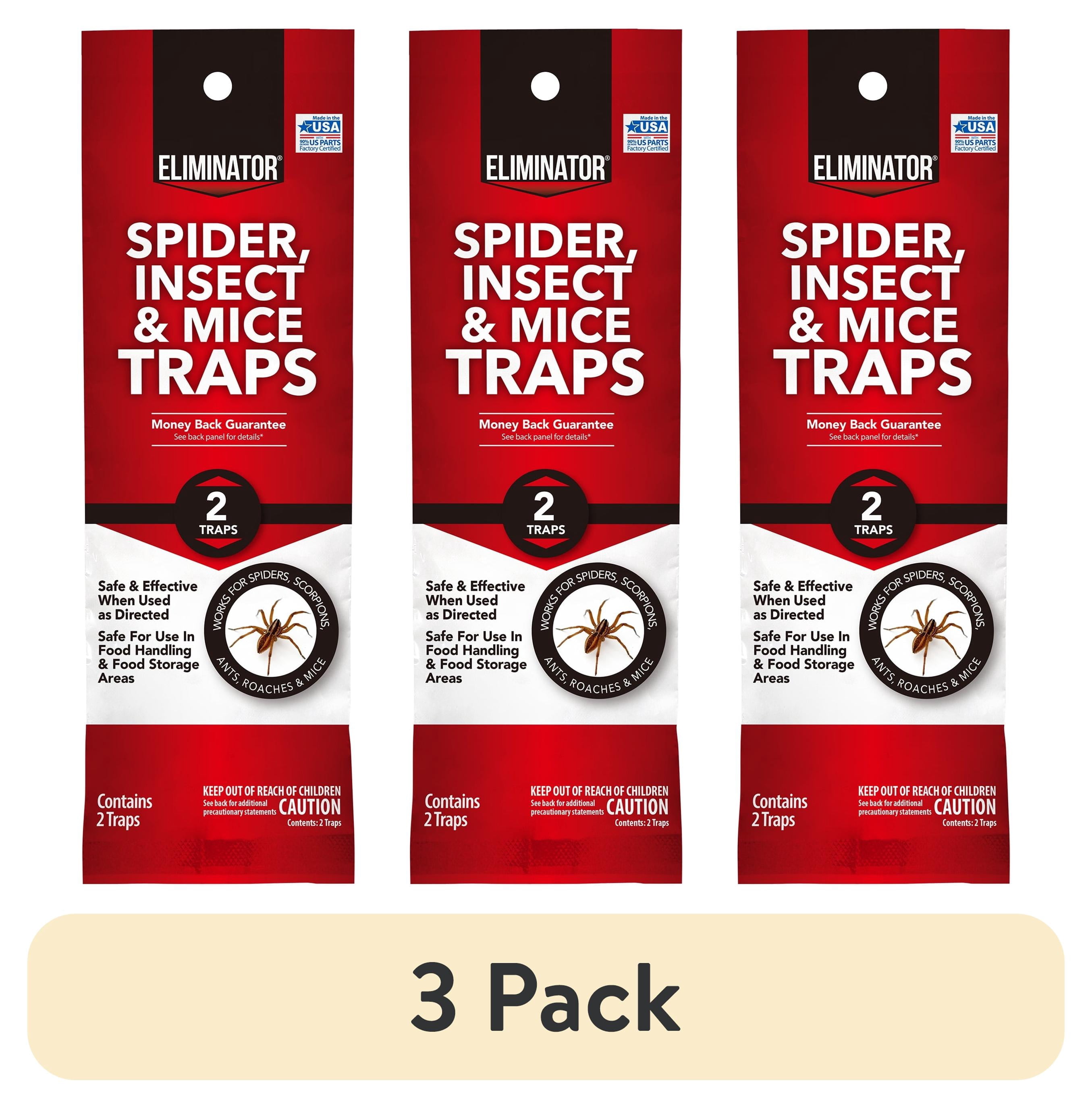 (3 pack) Eliminator Single Use Spider & Insect Traps, 2 Count