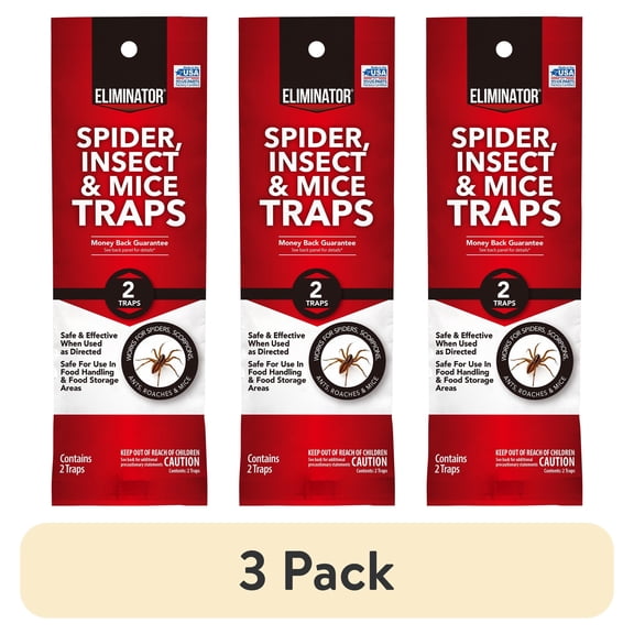 (3 pack) Eliminator Single Use Spider & Insect Traps, 2 Count