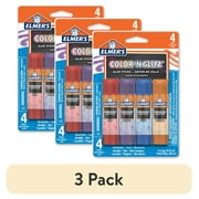 (3 pack) Elmer’s Color 'n Glitz Glue Sticks, Washable, Assorted Colors, 6 Grams, 4 Pack