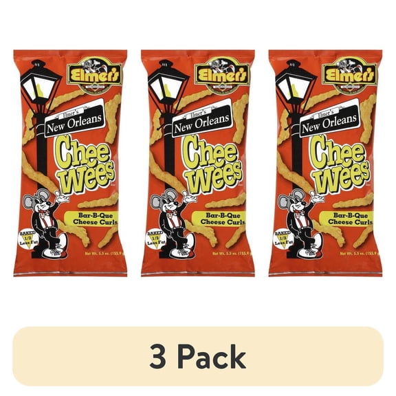 (3 pack) Elmer's New Orleans Chee Wees Bar-B-Que Cheese Curls - 5.5oz