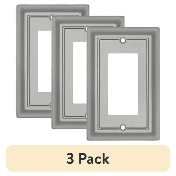 (3 pack) Elumina 150RNNB Sydney Satin Nickel Steel 1 Rocker Standard 5 in. Tall Wallplate