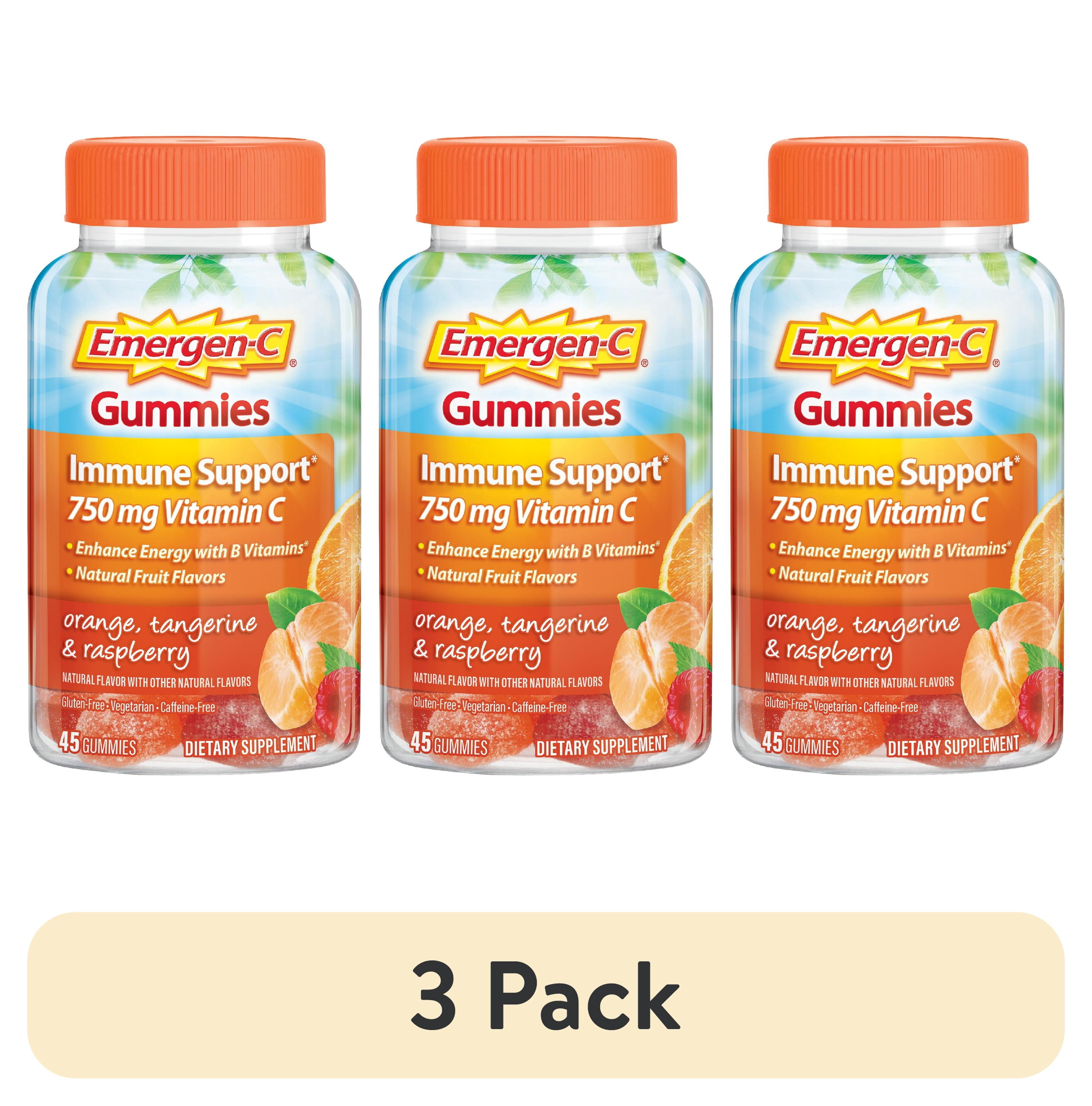 (3 pack) Emergen-C Adult Vitamin C Immunity Supplement Gummies, Fruit Flavors, 45 Ct