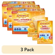 3 pack Emergen-C 1000mg Vitamin C Powder for Daily Immune Support with Zinc and Manganese, Tangerine, 30 Count