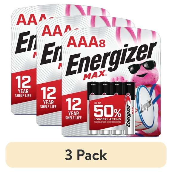 (3 pack) Energizer MAX (8 pack), Triple A Alkaline Batteries